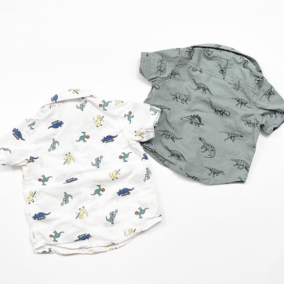 Carter's + Free Planet dinosaur print button down baby boys shirts - Picture 2 of 4